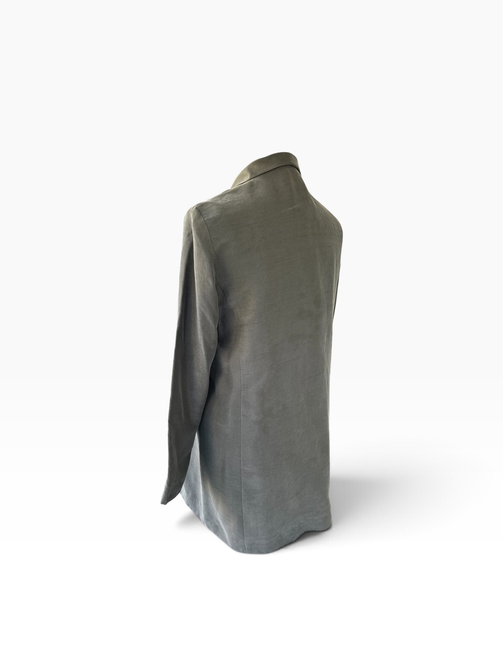 Vintage Y2K Eileen Fisher Gray Silk Shirt Jacket Size Large